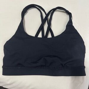 Black Strappy Women's Sports Bra